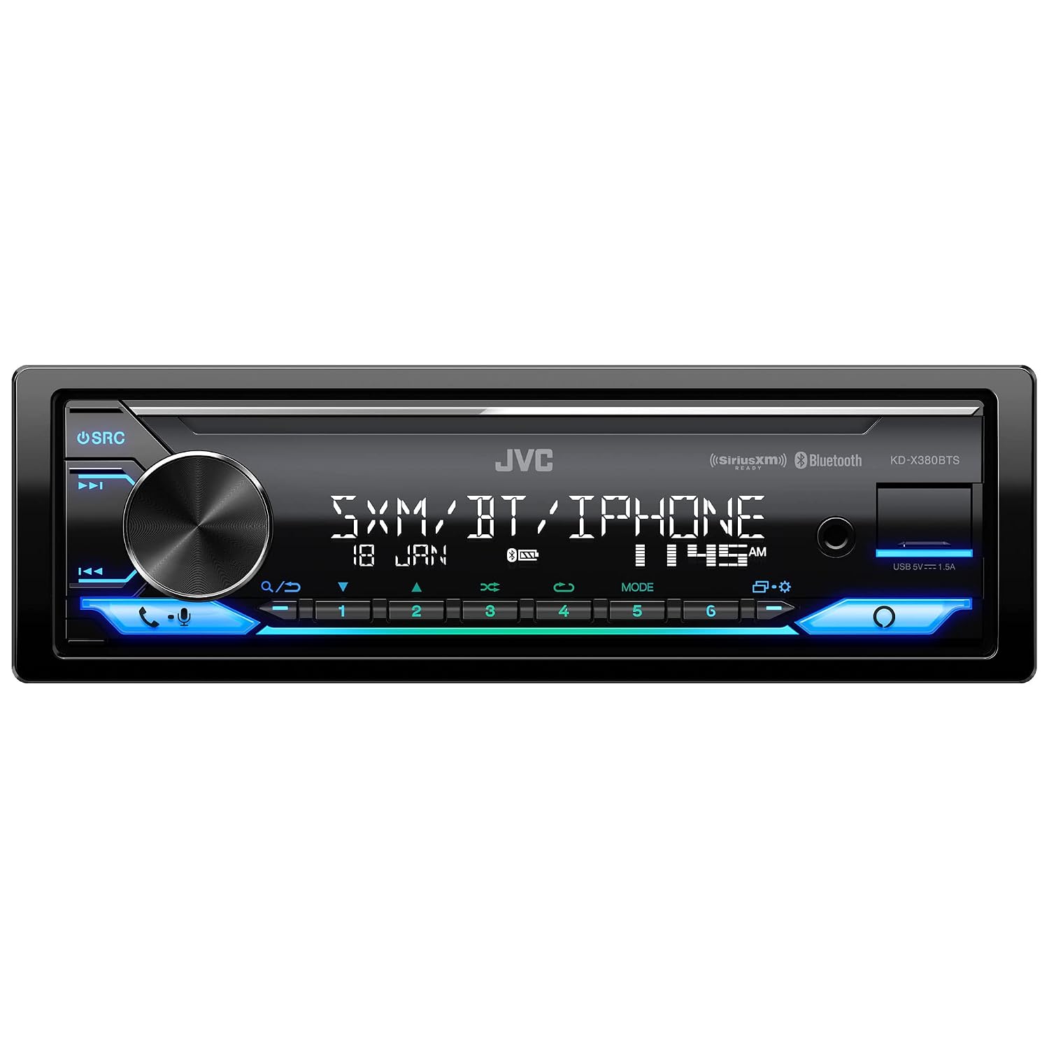 JVC KD-X380BTS single-DIN refurbished digital media receiver – product image 1