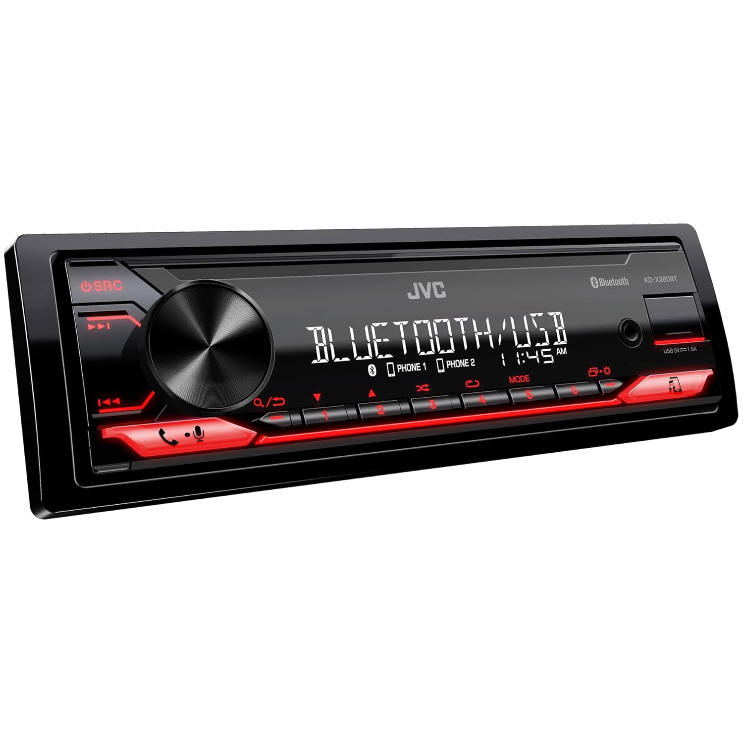 JVC KD-X280BT single-DIN refurbished Bluetooth digital media receiver – product image 3