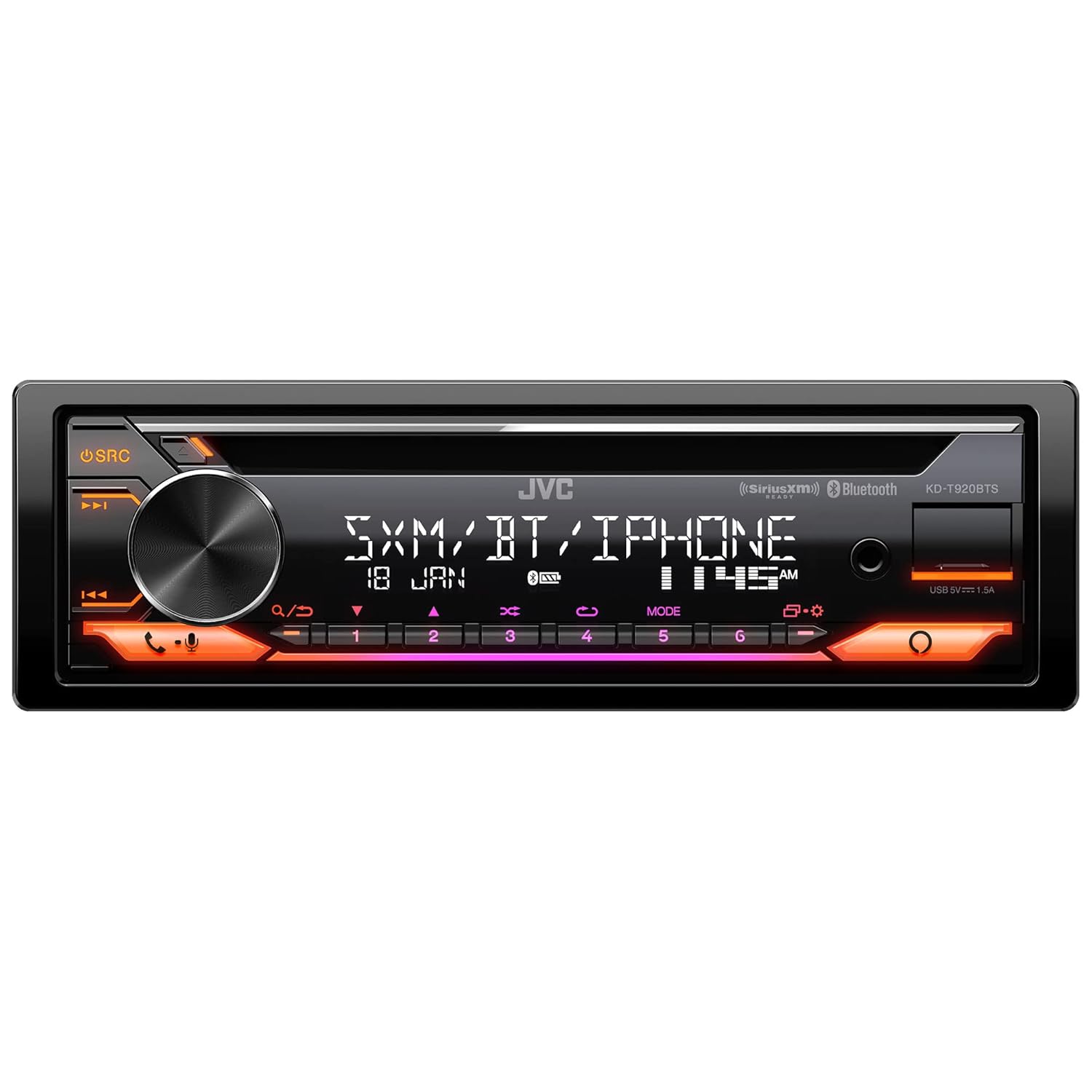 JVC KD-T920BTS single-DIN SiriusXM-ready refurbished CD receiver – product image 3