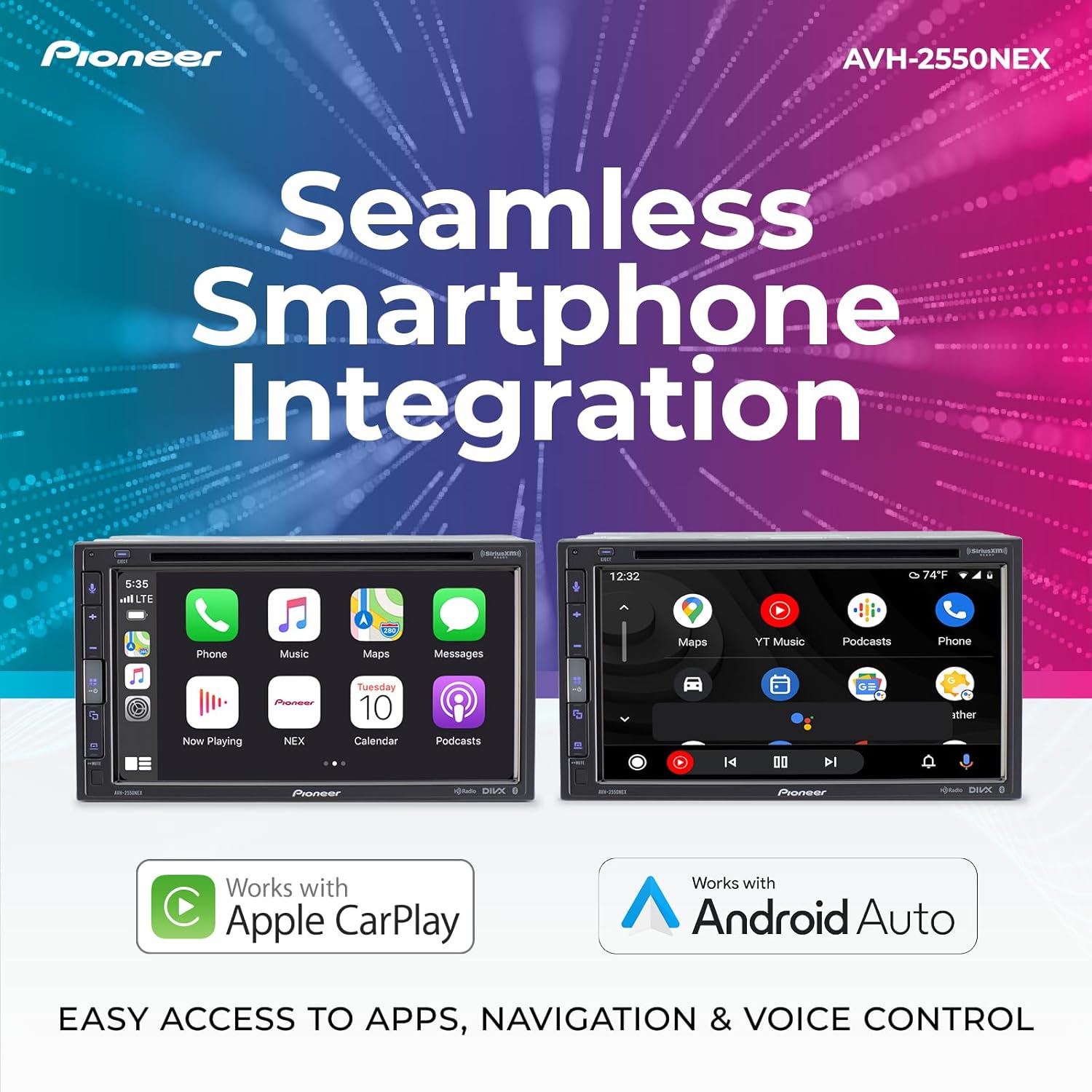 Pioneer AVH-2550NEX 6.8-inch SiriusXM-ready refurbished DVD receiver – product image 4