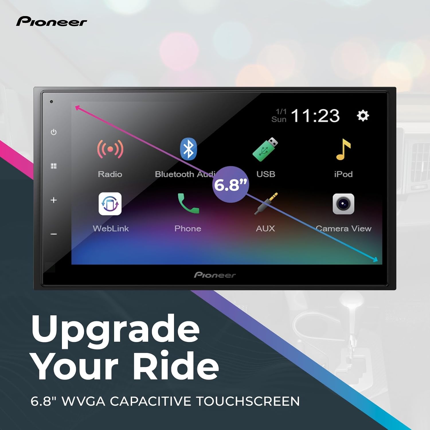 Pioneer DMH-342EX 6.8-inch touchscreen refurbished multimedia receiver – product image 5